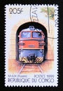 Postage stamp Congo Republic Brazzaville 1999. Locomotive M-62K Russia