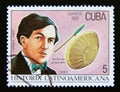 Postage stamp Cuba 1991. Enrique Soro and Araucanian kultrum Chile