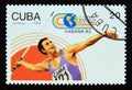 Postage stamp Cuba 1992. Javelin Throw athlete