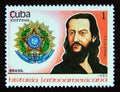 Postage stamp Cuba 1988. Joaquim JosÃÂ© da Silva Xavier, Tiradentes, freedom fighter Brazil