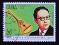 Postage stamp Cuba 1991. Juan V. Lecuna and cuatro Venezuela