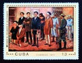 Postage stamp Cuba 1991. Shooting of the medical students, M. Mesa painting