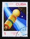 Postage stamp Cuba, 1983. Spaceship Vostok USSR, 1961 Royalty Free Stock Photo
