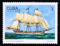 Postage stamp Cuba 1989. Triunfo Cuban Warship