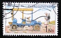 Postage stamp Czechoslovakia, 1988, Classic Automobiles Tatra NW type B, 1902 Royalty Free Stock Photo