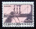 Postage stamp Czechoslovakia, 1962. Cruiser Aurora warship