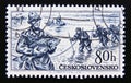 Postage stamp Czechoslovakia, 1956. Fishermen, Common Carp Cyprinus carpio fish