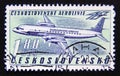Postage stamp Czechoslovakia, 1963. Iljushin Il-18B airplane