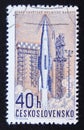 Postage stamp Czechoslovakia, 1962, Launching of Soviet space rocket Royalty Free Stock Photo