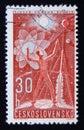 Postage stamp Czechoslovakia, 1962, man conquering space Royalty Free Stock Photo