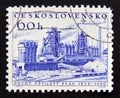 Postage stamp Czechoslovakia, 1956. Metallurgical plant K. Gottwald at Ostrava Royalty Free Stock Photo