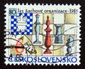 Postage stamp Czechoslovakia 1985. National Chess Organization, 80th anniversary