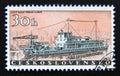 Postage stamp Czechoslovakia, 1960. River Dredge Boat Praha Liben ship