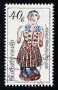 Postage stamp Czechoslovakia 1978. Woman in folk costume by Michal Polasko