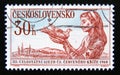 Postage stamp Czechoslovakia, 1960. Women holding Dove in hand