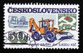 Postage stamp Czechoslovakia, 1985, 5 Year Development Plan Construction machinery