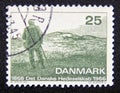 Postage stamp Denmark, 1966. Centenary of Danish Heath Society Royalty Free Stock Photo