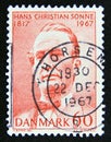 Postage stamp Denmark, 1967. Hans Christian Sonne portrait