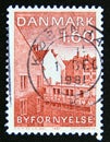 Postage stamp Denmark, 1981. Historical monument houses street