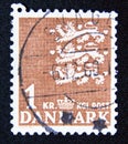 Postage stamp Denmark, 1946. Small Coat of Arms Royalty Free Stock Photo