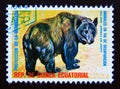 Postage stamp Equatorial Guinea, 1974. Grizzly Bear Ursus arctos horribilis