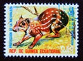 Postage stamp Equatorial Guinea, 1974. Spotted Paca Cuniculus paca Royalty Free Stock Photo