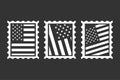 Postage Stamp with flag of the United States of America. Simple icon set. Flat style element for graphic design. Vector Royalty Free Stock Photo