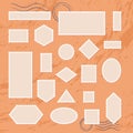 Postage stamp frames templates, various shapes. Envelopes, letters and postcards. Royalty Free Stock Photo