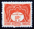 Postage stamp French West Africa, 1947. Chiffre figure number