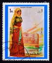 Postage stamp Fujairah, 1972, Oriental woman costume