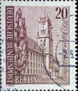 A postage stamp from Germany, Berlin showing the SchÃÂ¶neberger ..town hall. 700 years of SchÃÂ¶neberg