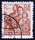 Postage stamp Germany, Democratic Republic DDR, 1957, family