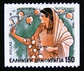 Postage stamp Greece, 1986. Gods of Olympus Demetra  Greek Mythology Royalty Free Stock Photo