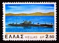 Postage stamp Greece, 1978. Greek Navy Submarine Papanikolis