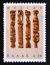 Postage stamp Greece, 1966. Wood carved cases for knitting needles