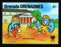 Postage stamp Grenada Grenadines 1988. Hoplite race - Huey, Louie, Dewey Duck