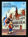 Postage stamp Grenada Grenadines 1989. Hotel de Ville Mickey Mouse Royalty Free Stock Photo
