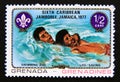 Postage stamp Grenada Grenadines, 1977. Swimming and live saving Royalty Free Stock Photo