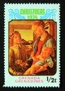 Postage stamp Grenada Grenadines, 1974. Virgin and Child, painting by Botticelli Royalty Free Stock Photo