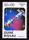 Postage stamp Guinea Bissau, 1983, Apollo Soyuz connecting