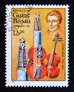 Postage stamp Guinea Bissau 1985. Luigi Cherubini, baryton violin and quinton violin