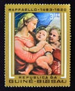 Postage stamp Guinea Bissau, 1983. Madonna della Tenda painting Royalty Free Stock Photo