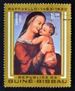 Postage stamp Guinea Bissau, 1983. Tempi Madonna painting Royalty Free Stock Photo