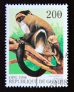 Postage stamp Guinea, 1998. De Brazza`s Monkey Cercopithecus neglectus