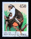 Postage stamp Guinea, 1998. Diana Monkey Cercopithecus diana