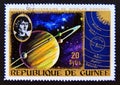 Postage stamp Guinea, 1973. Nicolas Copernicus, Saturn, Solar System