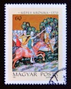 Postage stamp Hungary 1971. Aba Samuel pursuing King Peter Orseolo