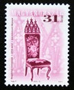 Postage stamp Hungary, 2001, Antique wooden Neogothic chair, 1850