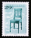 Postage stamp Hungary, 2000, Antique wooden 19th century chair with animal design