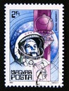 Postage stamp Hungary, 1982, Astronaut Yuri Gagarin, Vostok, voskhod 2, 1965. Royalty Free Stock Photo